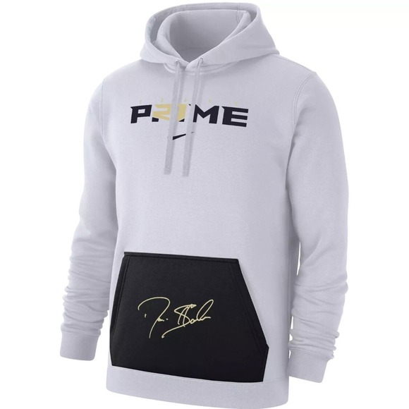 NWT Nike Men's Coach Prime Deion Sanders 2.0 White Pullover Hoodie 2XL NWT